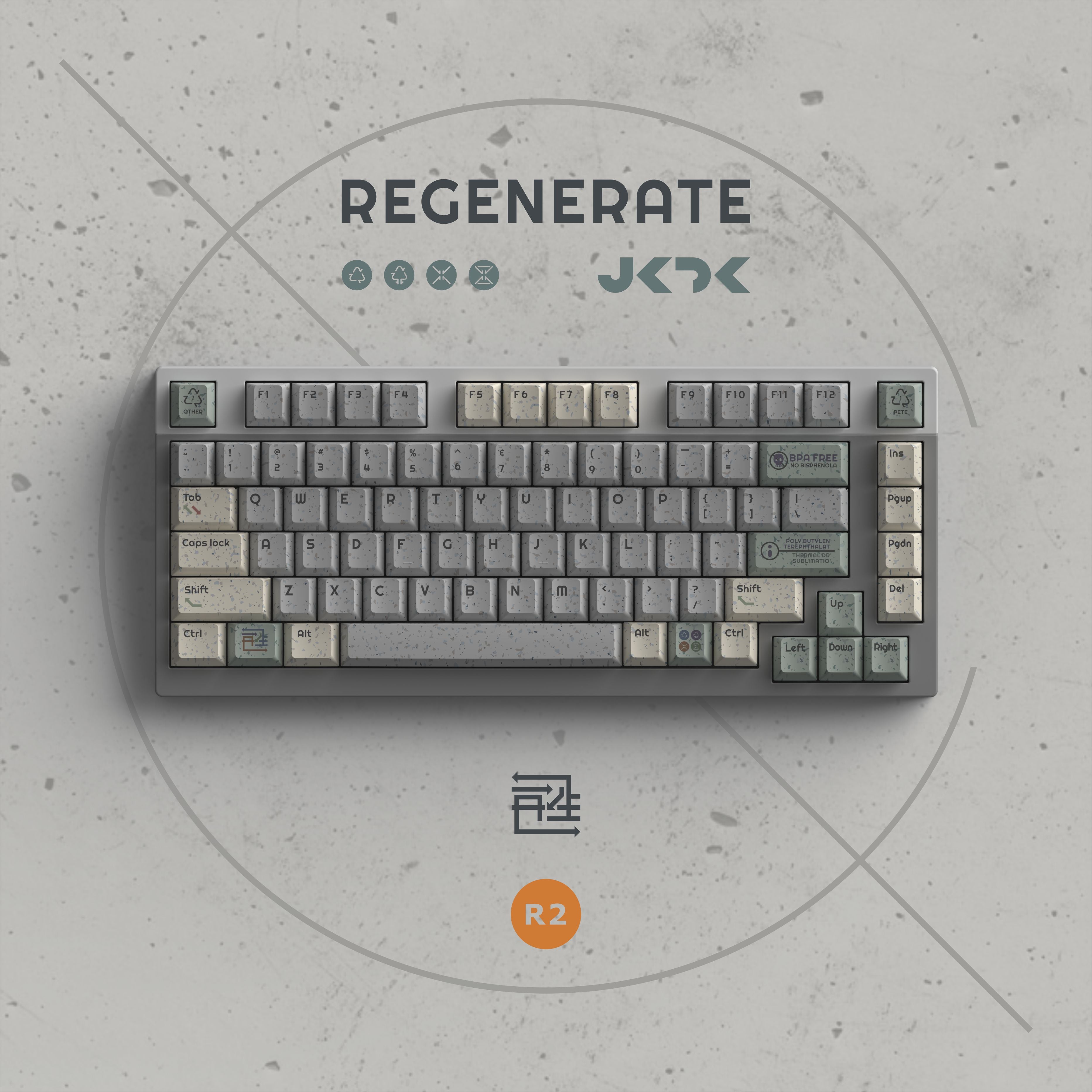 Concrete style keycaps to fit into any setup seemlessly