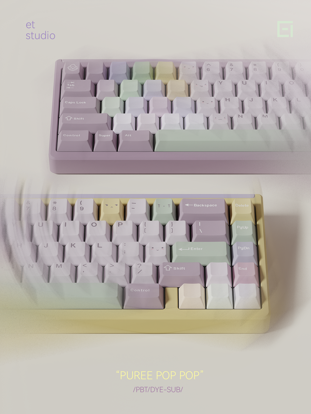 Taro Pistachio Pop Pop Keycaps