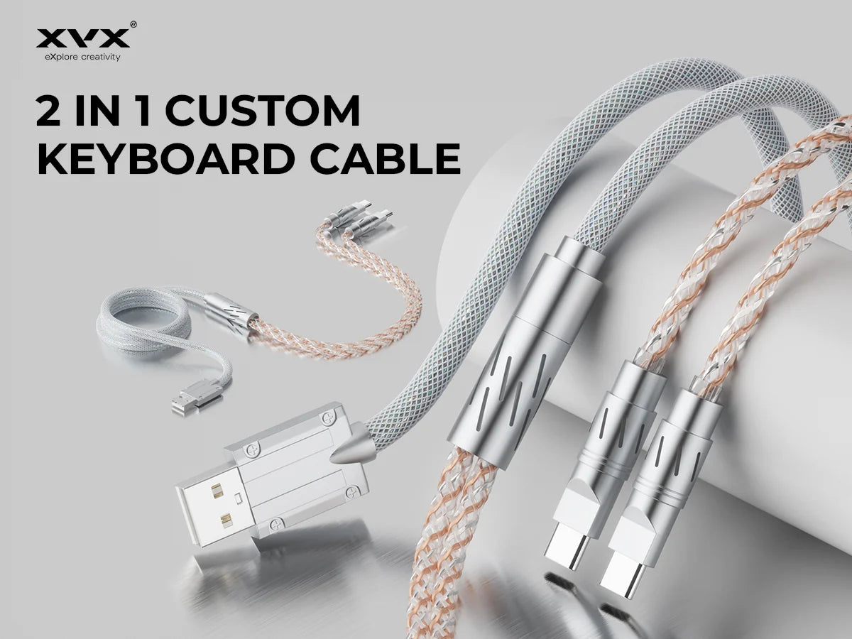 XVX CC8 1-to-2 Split RGB Braided Cable - 8K Polling Rate Support