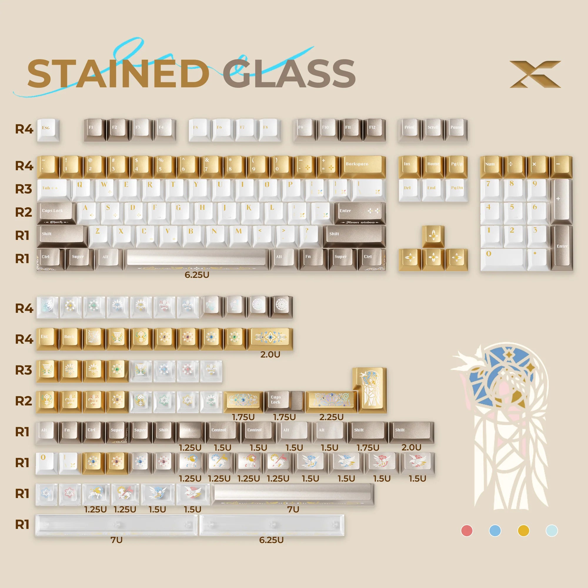 XVX Stained Glass Keycaps