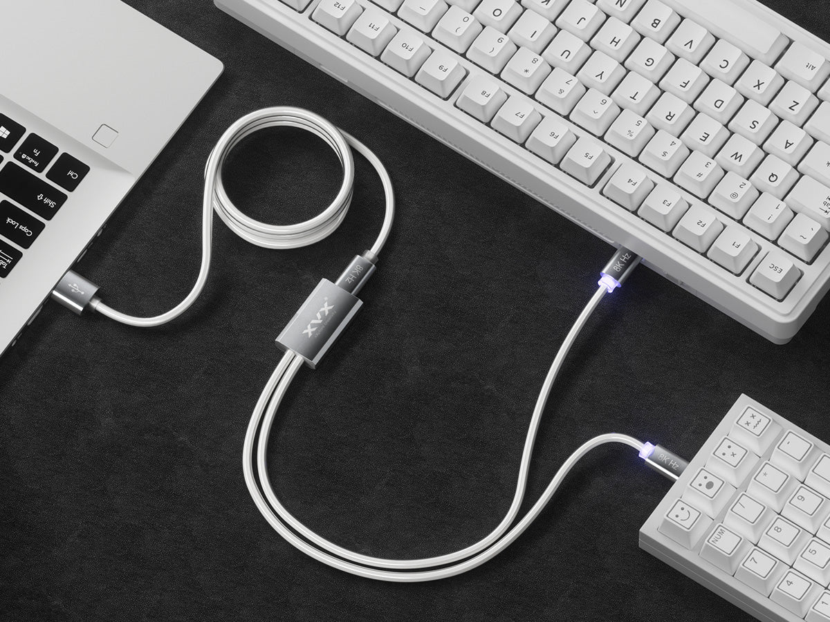 XVX CC8 1-to-2 Split RGB Braided Cable - 8K Polling Rate Support