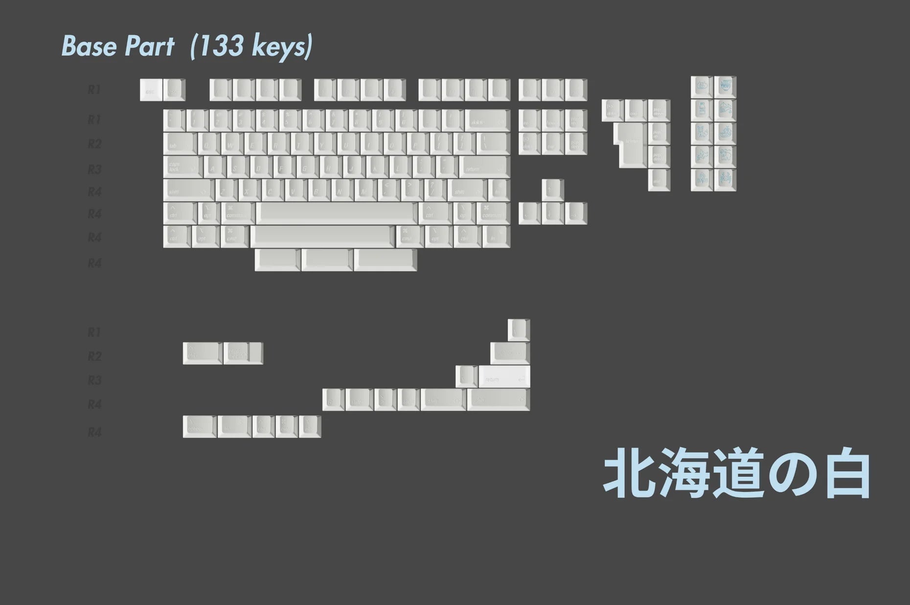 LeleLab Hokkaido White Keycaps