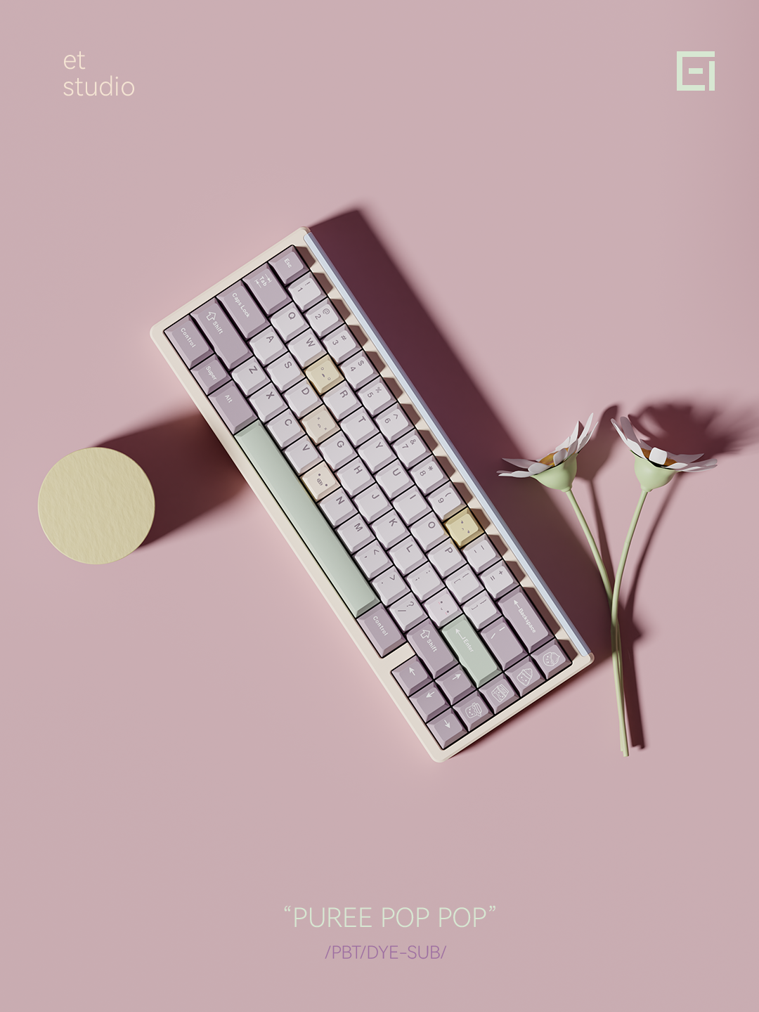 Taro Pistachio Pop Pop Keycaps