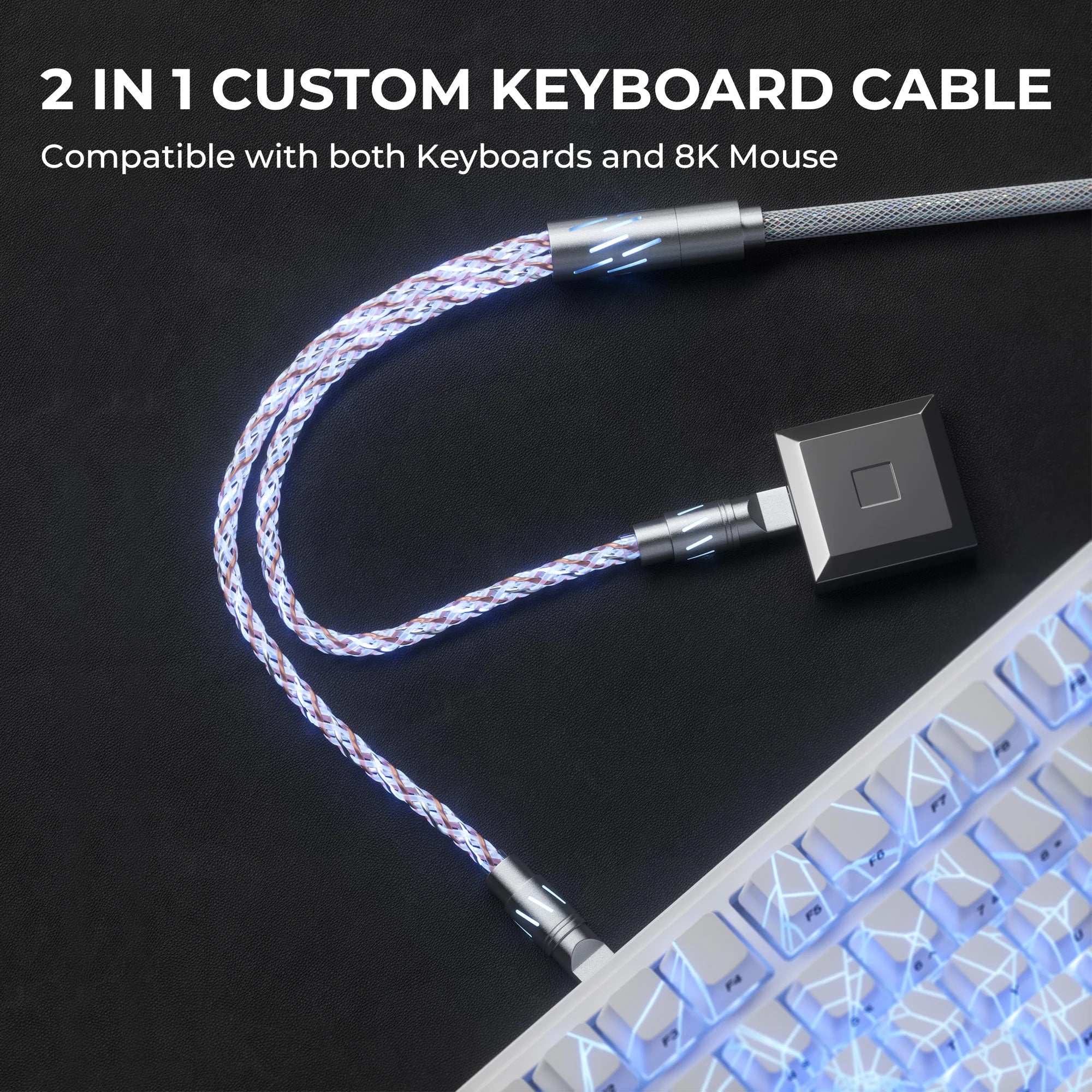 XVX CC8 1-to-2 Split RGB Braided Cable - 8K Polling Rate Support