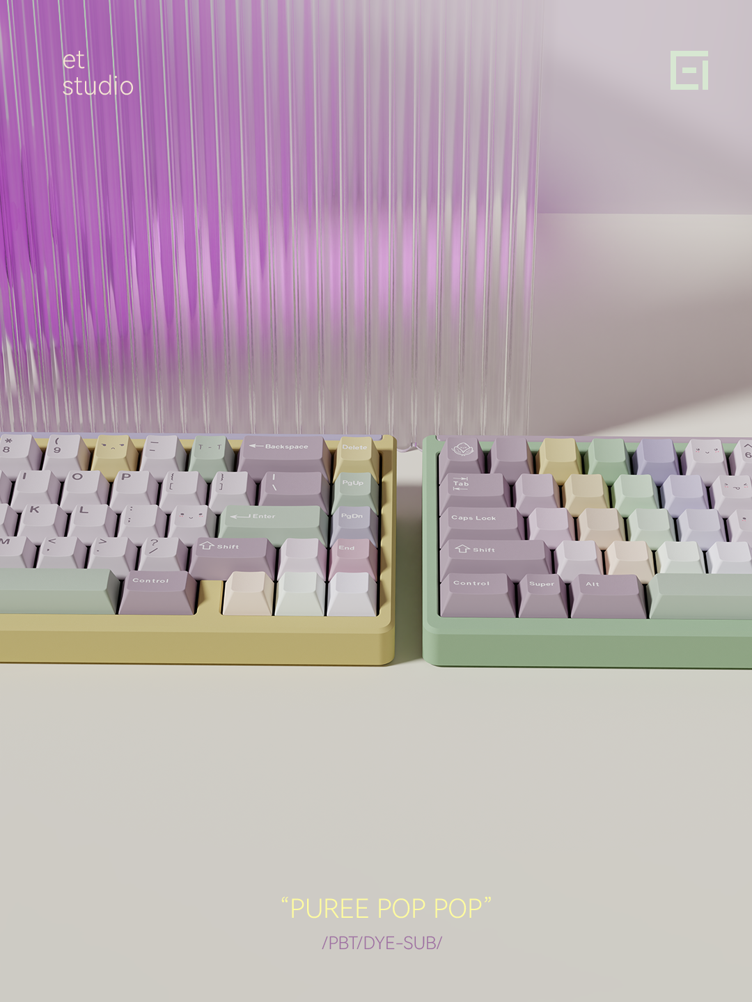 Taro Pistachio Pop Pop Keycaps