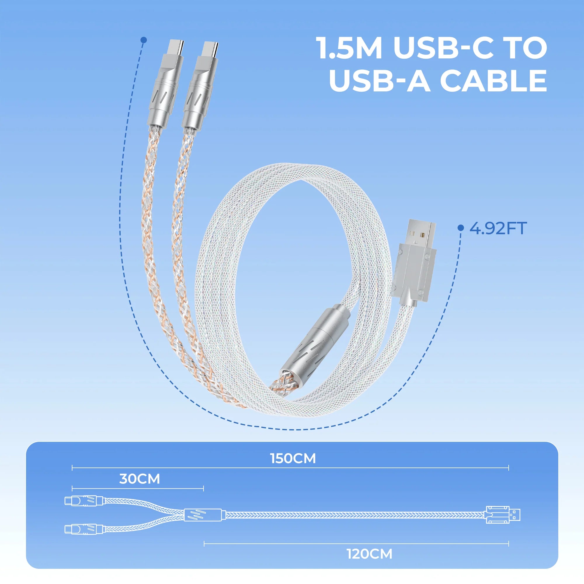 XVX CC8 1-to-2 Split RGB Braided Cable - 8K Polling Rate Support