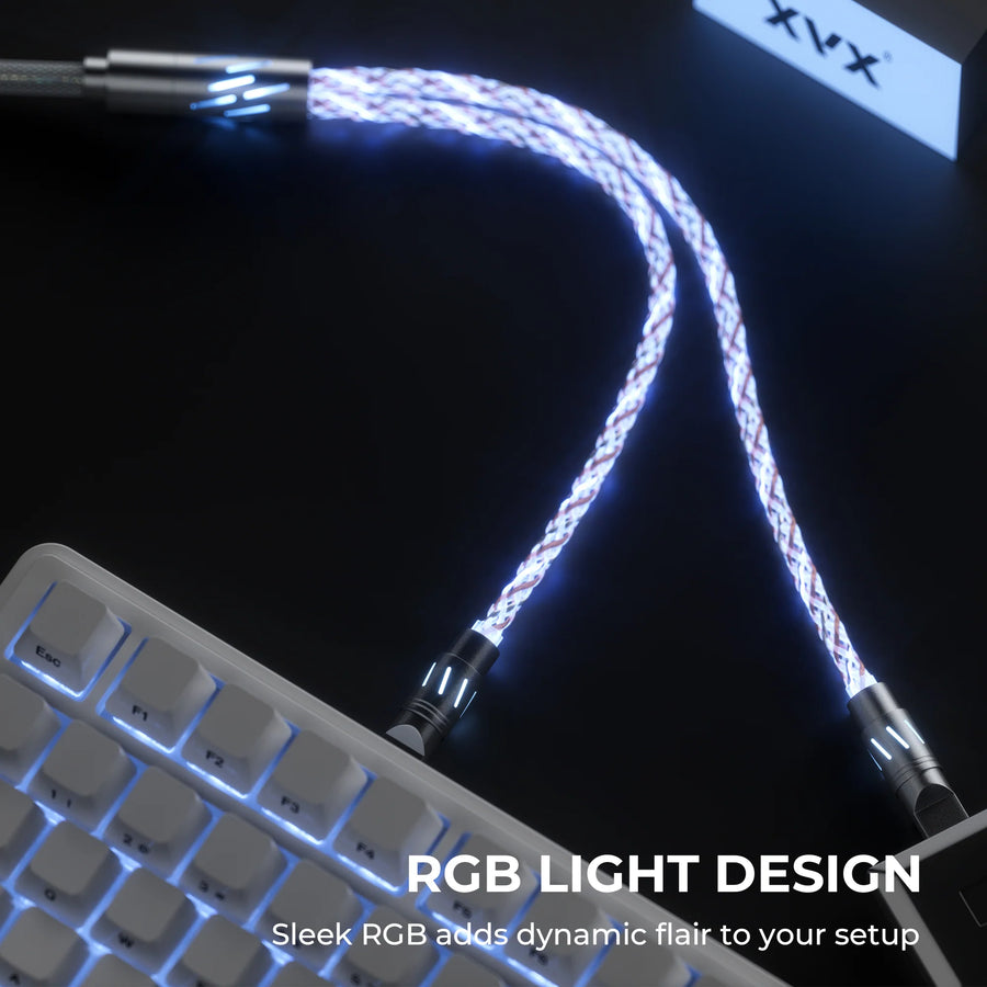 XVX CC8 1-to-2 Split RGB Braided Cable - 8K Polling Rate Support