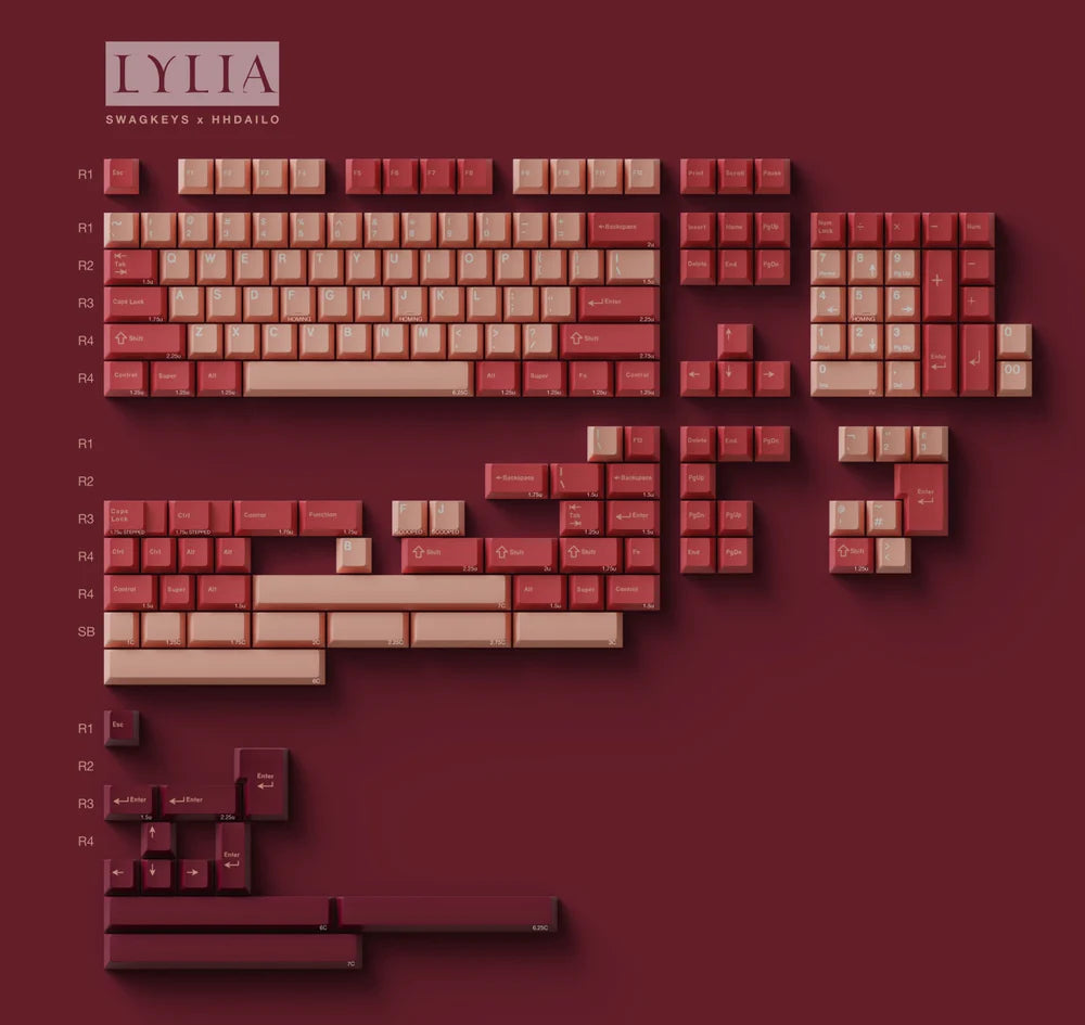 SW Lylia PBT Keycaps