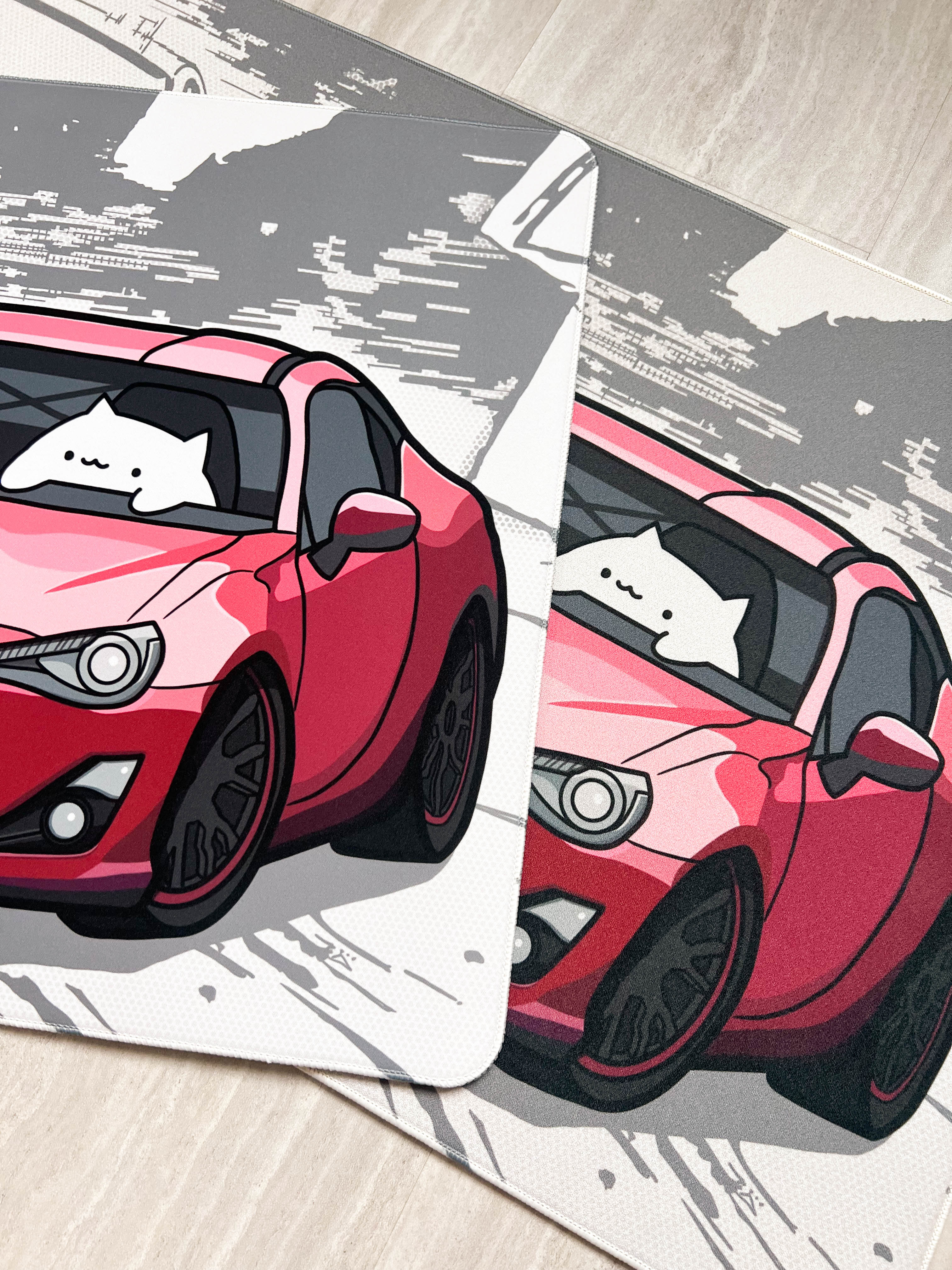 QQ Drifting Cat Deskmat