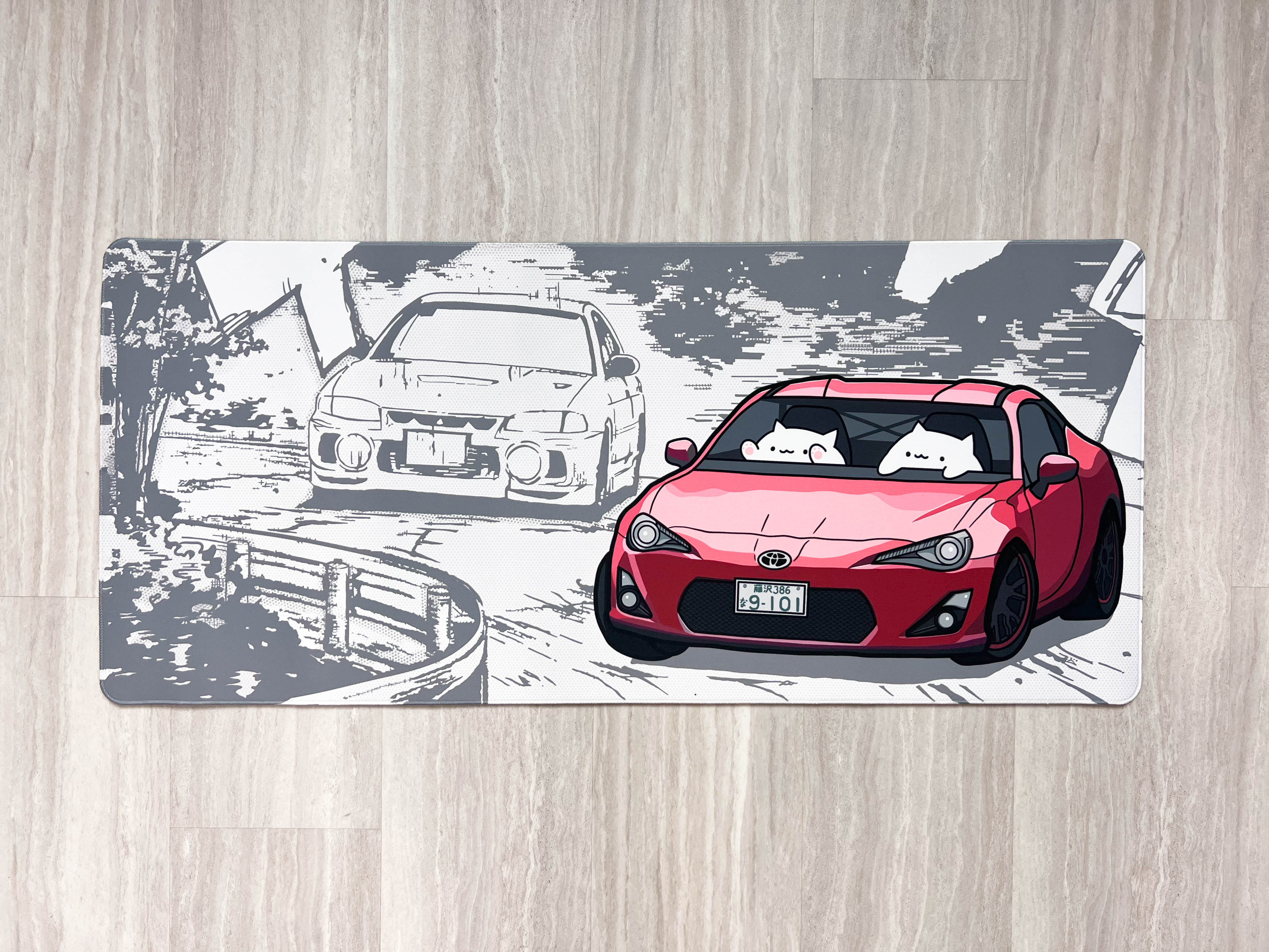 QQ Drifting Cat Deskmat