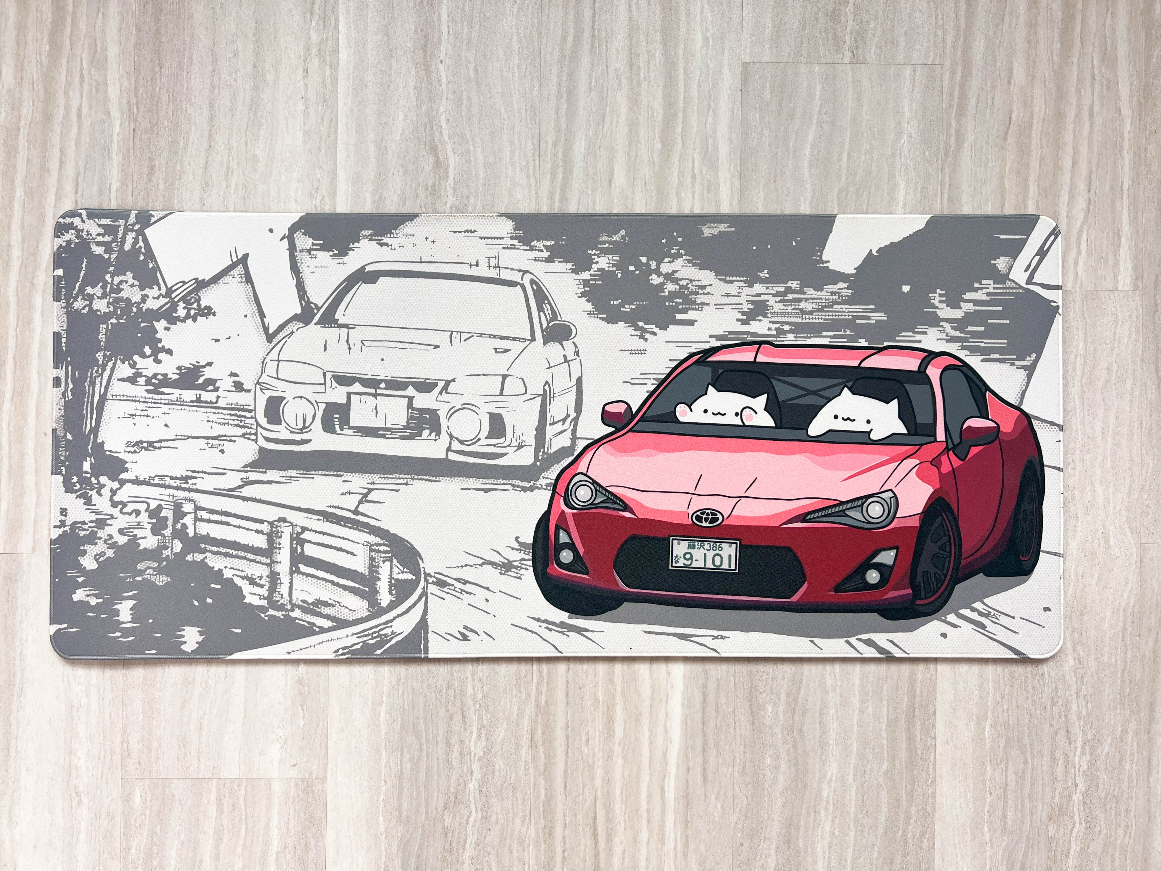 QQ Drifting Cat Deskmat