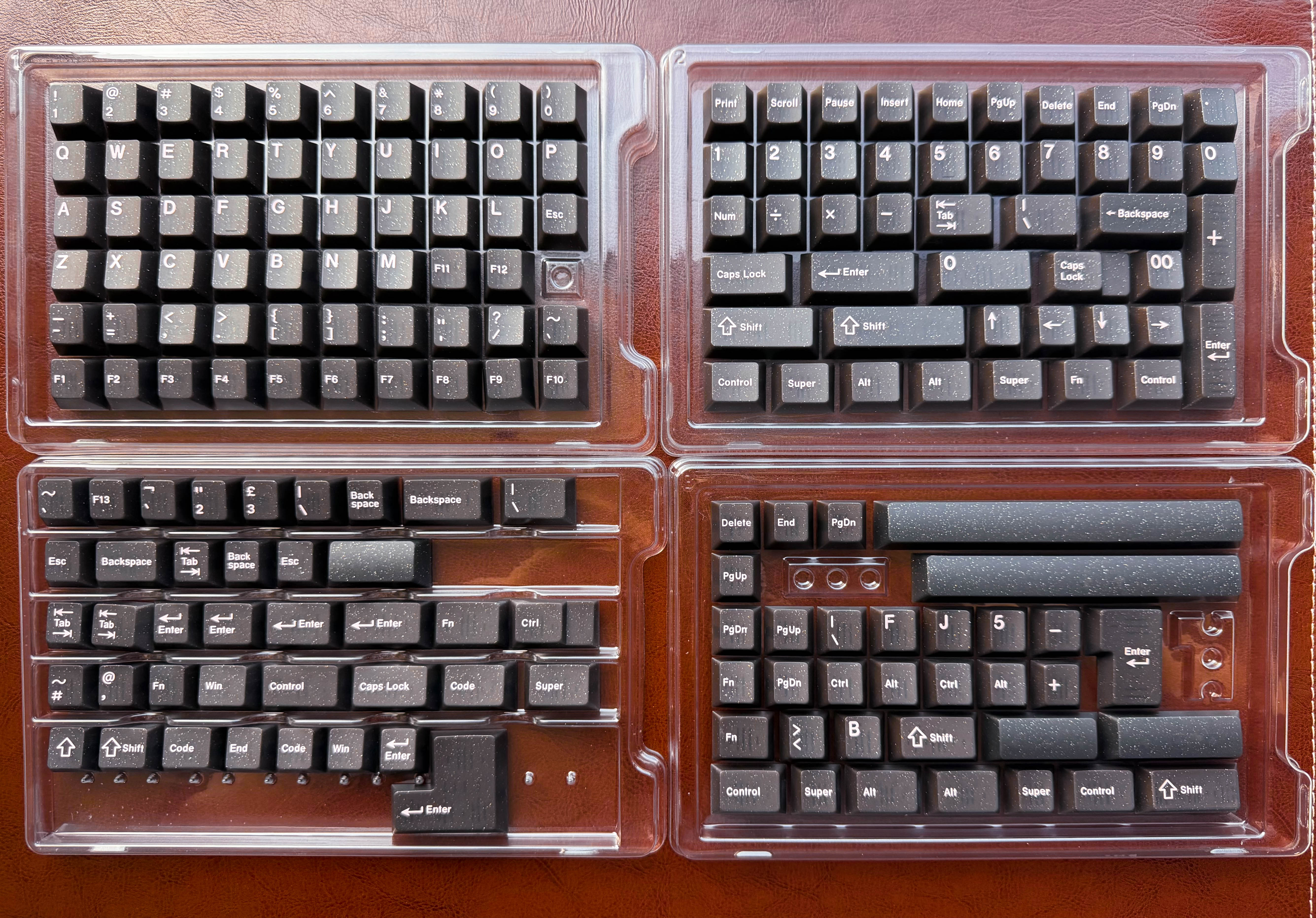 Pink on Black Glitter Doubleshot ABS Keycaps