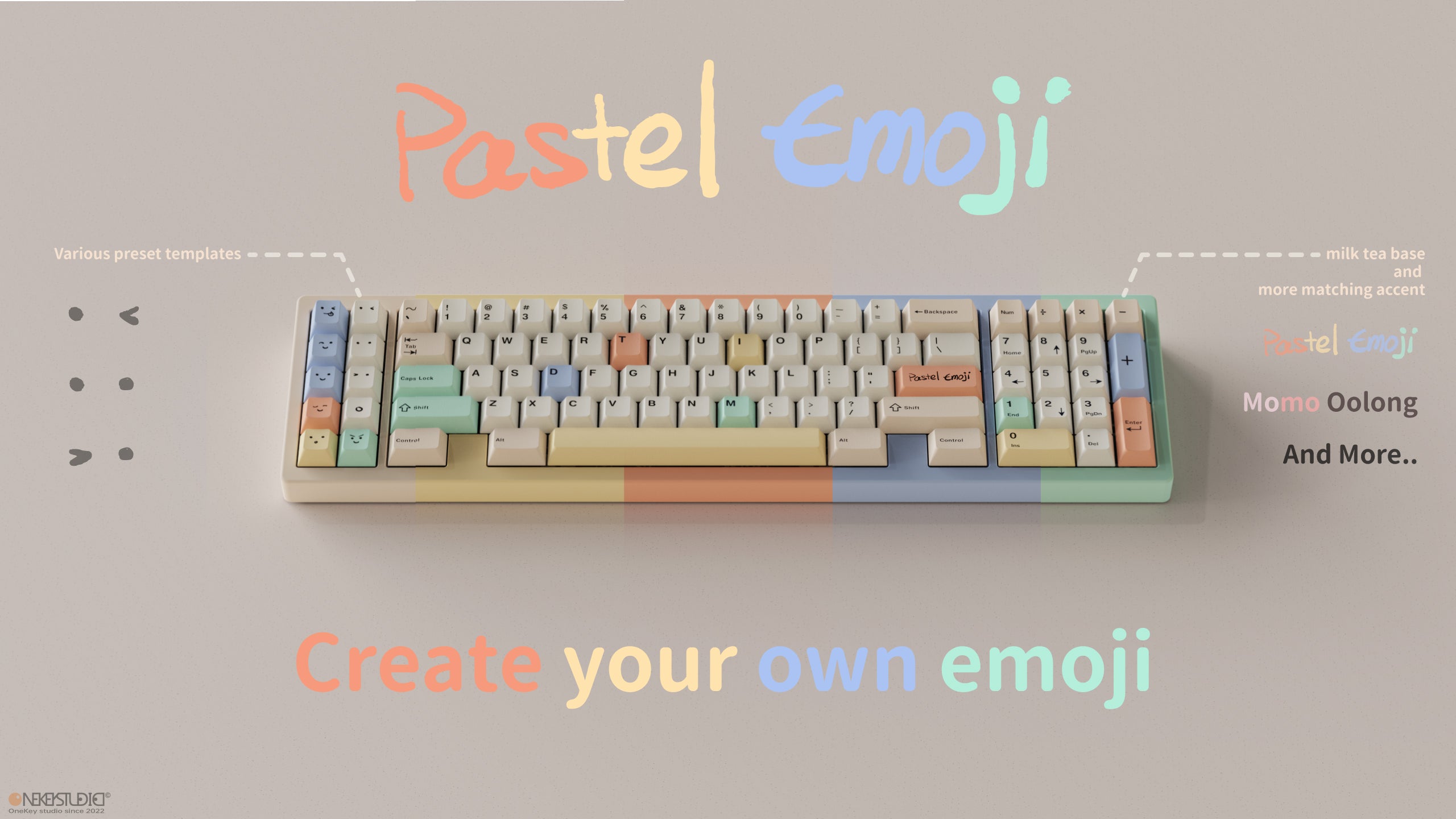 TUT Bubble Tea & Pastel Emoji Keycaps