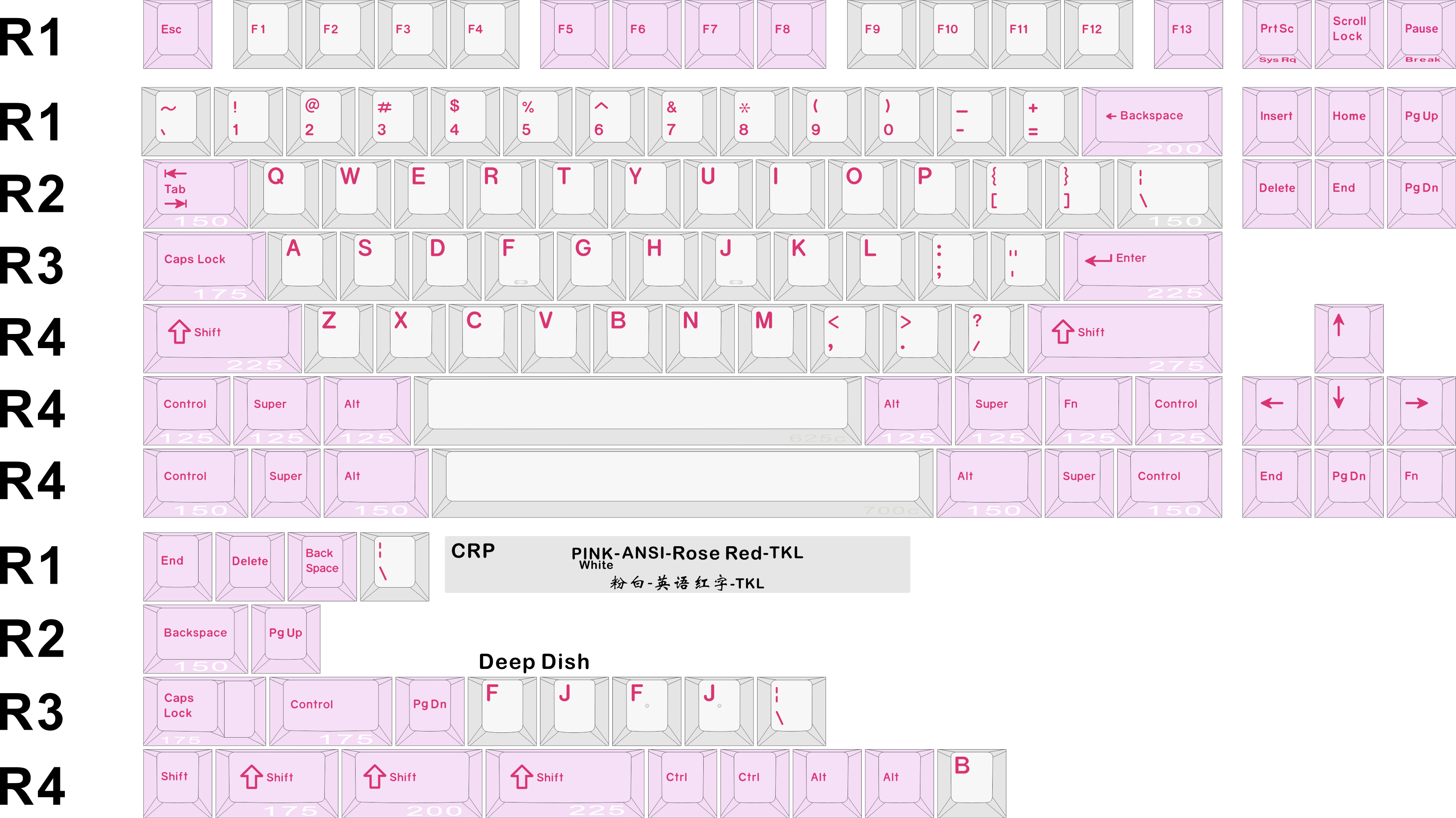 CRP R6 White Pink Purple Keycaps – qwertyqop