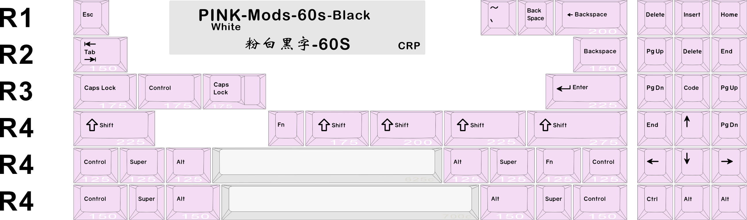 CRP R6 White Pink Purple Keycaps – qwertyqop