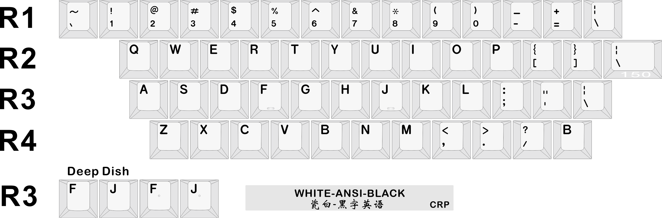 CRP R6 White Pink Purple Keycaps