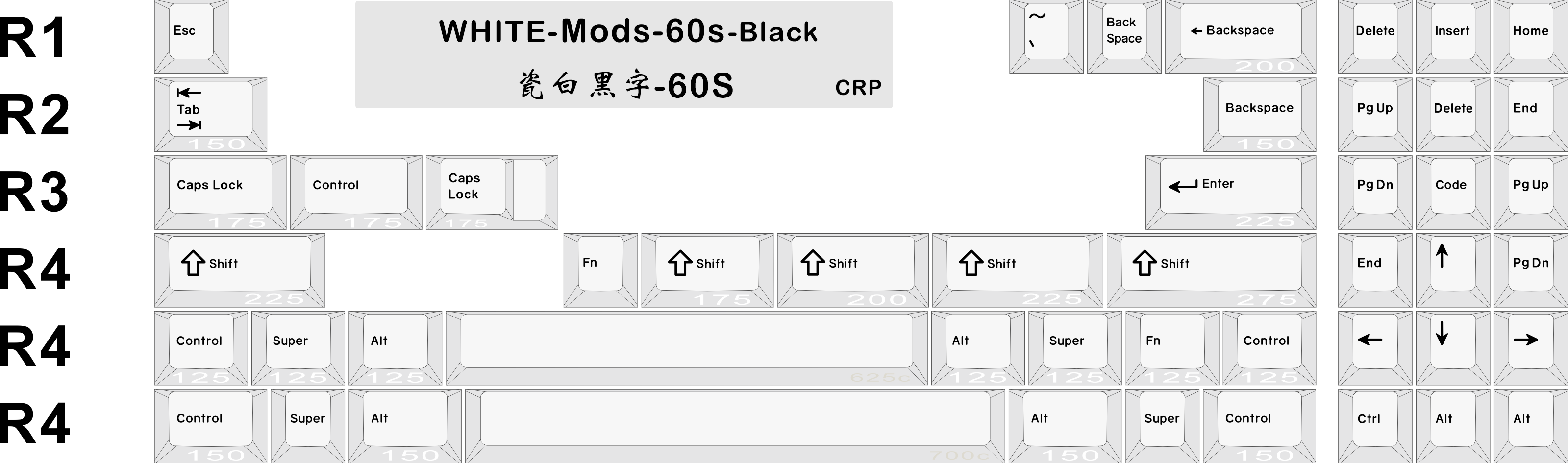 CRP R6 White Pink Purple Keycaps