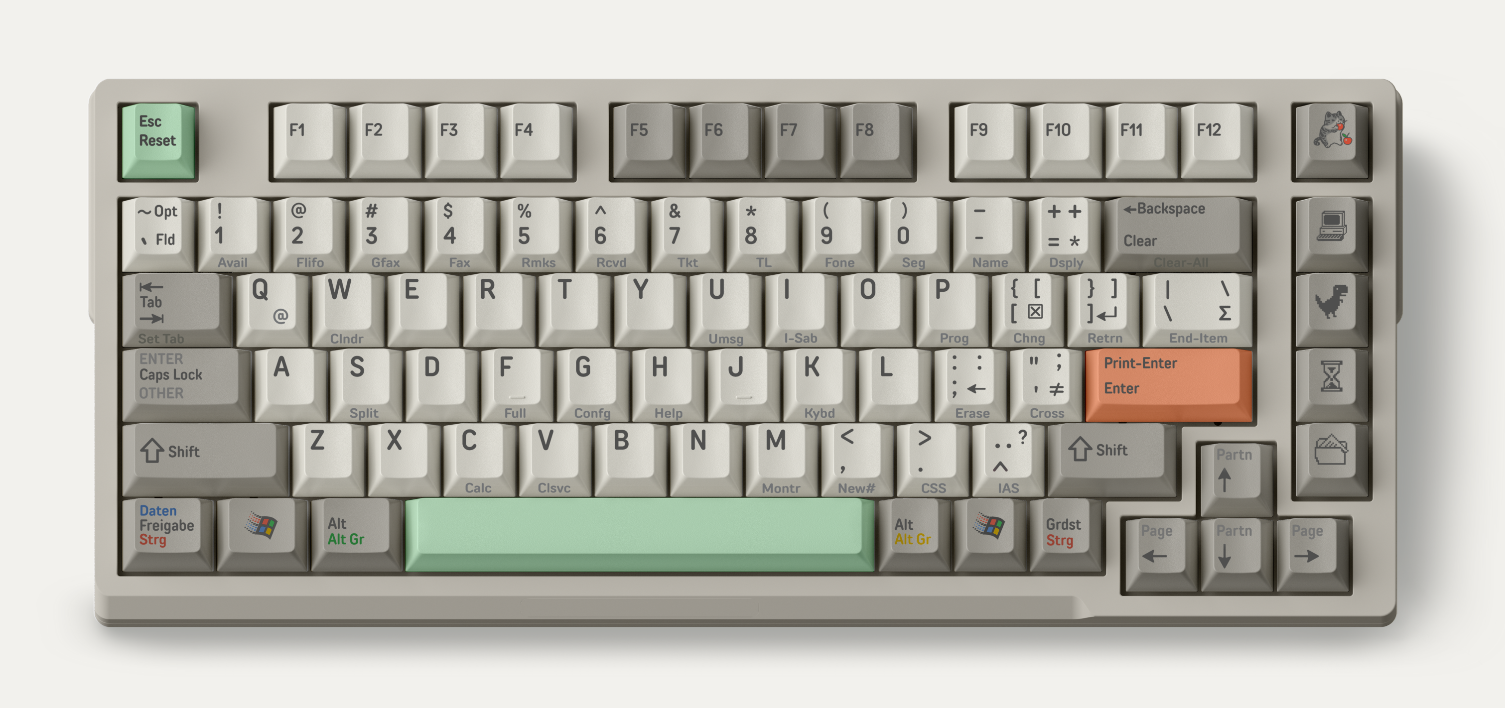 IDK Retro Gray Keycaps