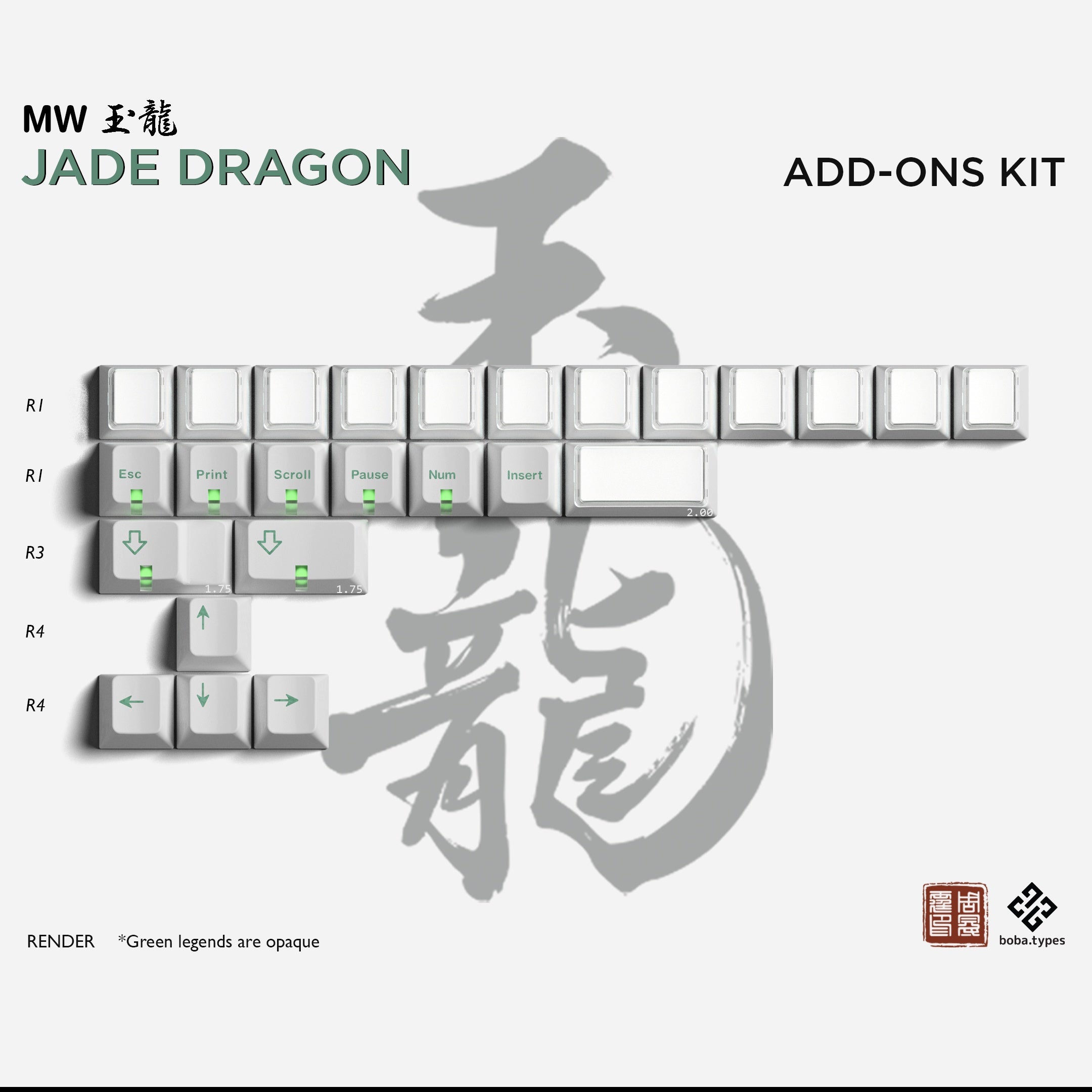 MW Jade Dragon Keycaps