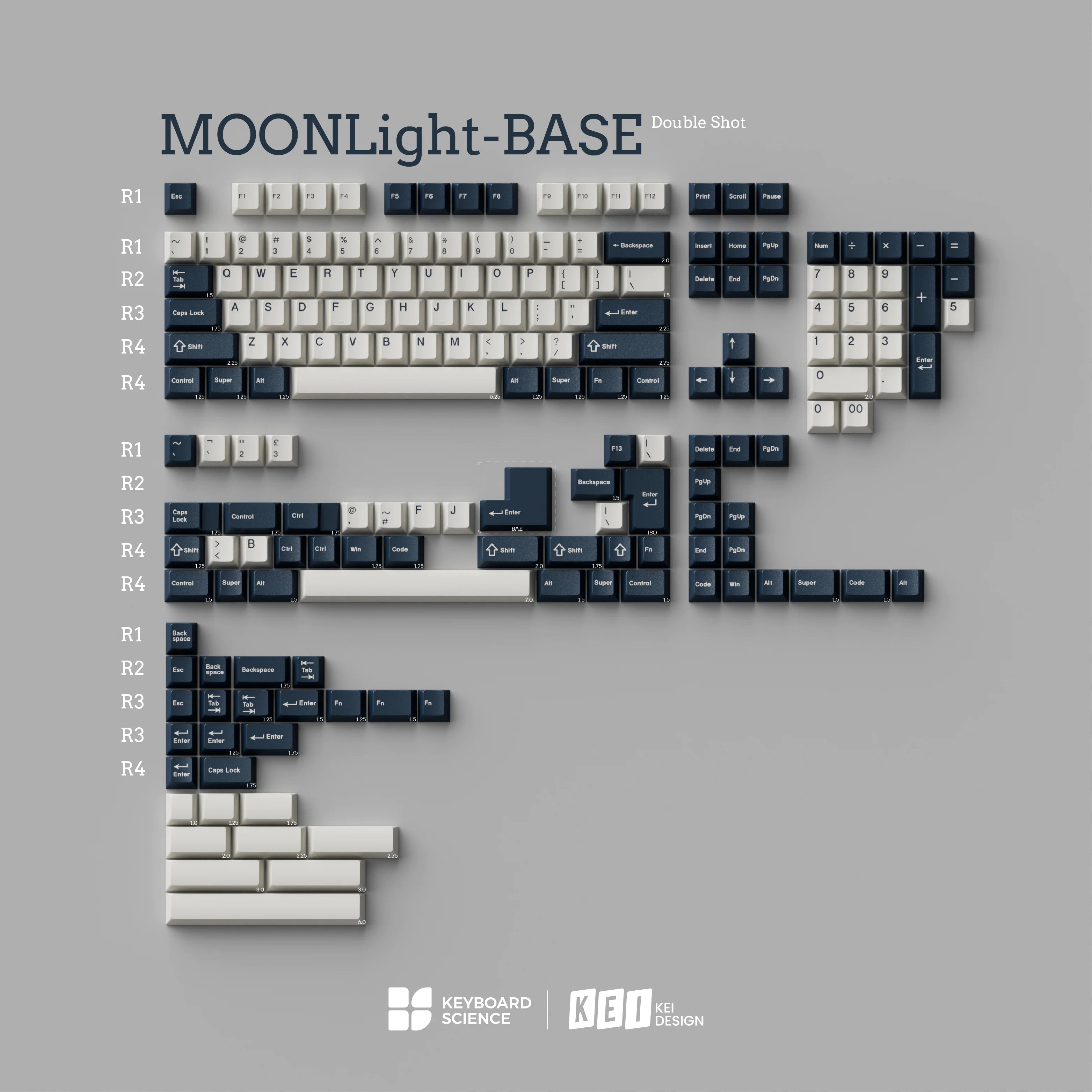 KBS Moonlight Doubleshot ABS Keycaps