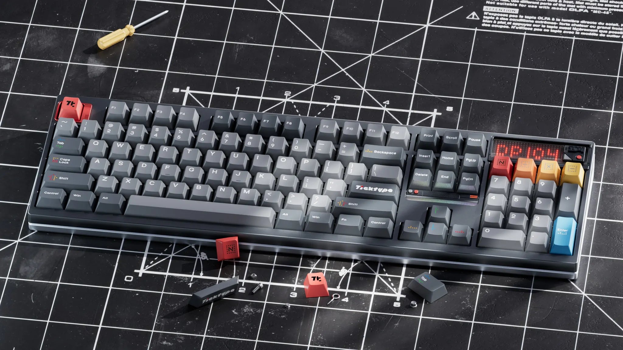 TickType DP104 Fullsize Prebuilt Keyboard – qwertyqop