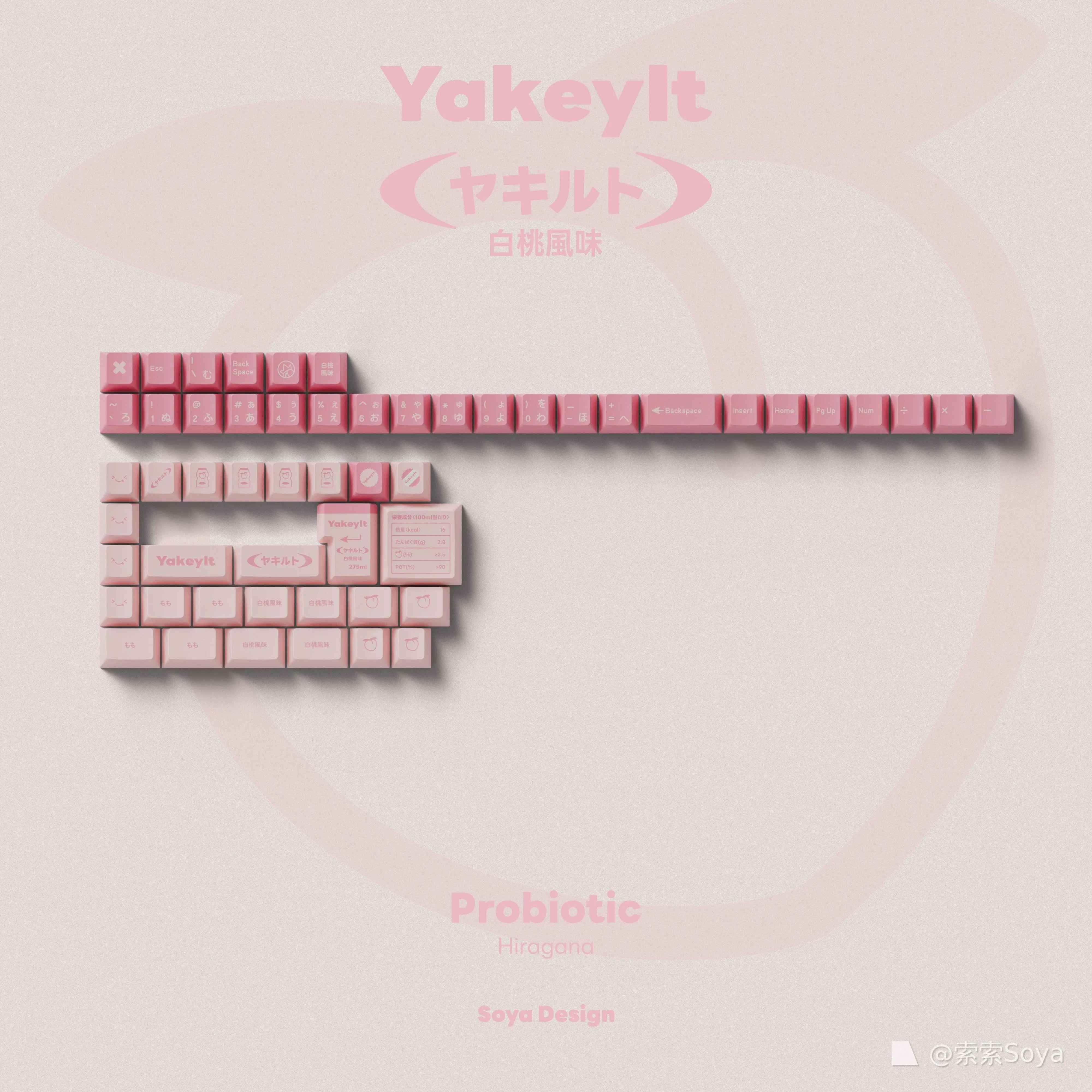 TUT Yakeylt Peach Keycaps