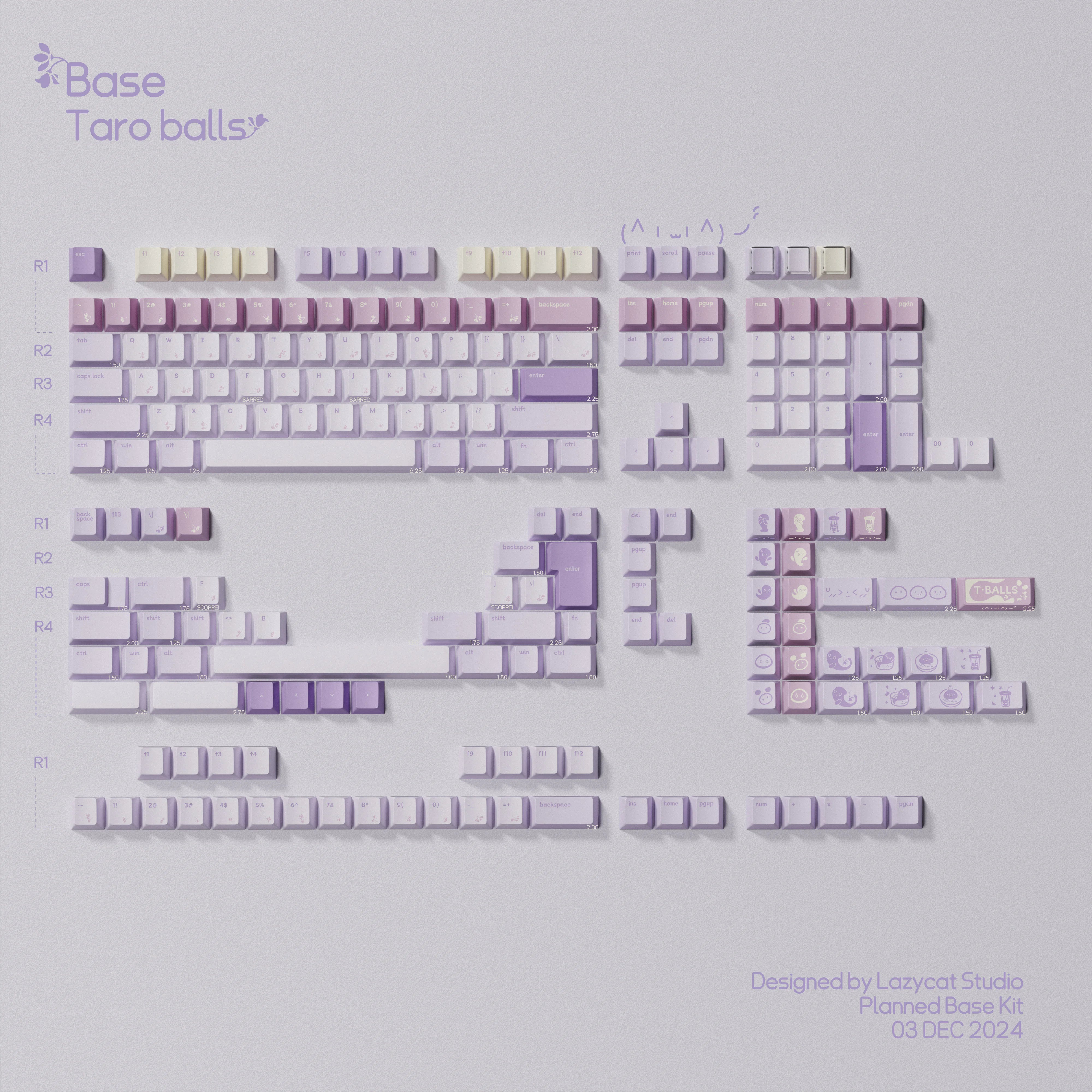 QK Taro Balls Keycaps