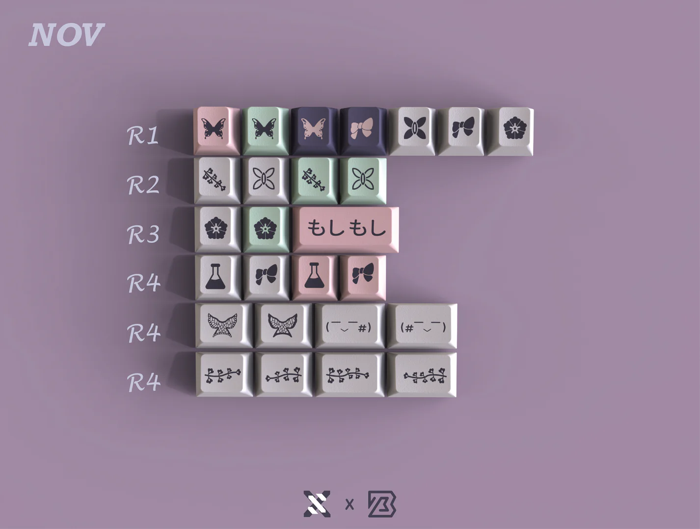 Keyboard Science Butterfly Girl Keycaps