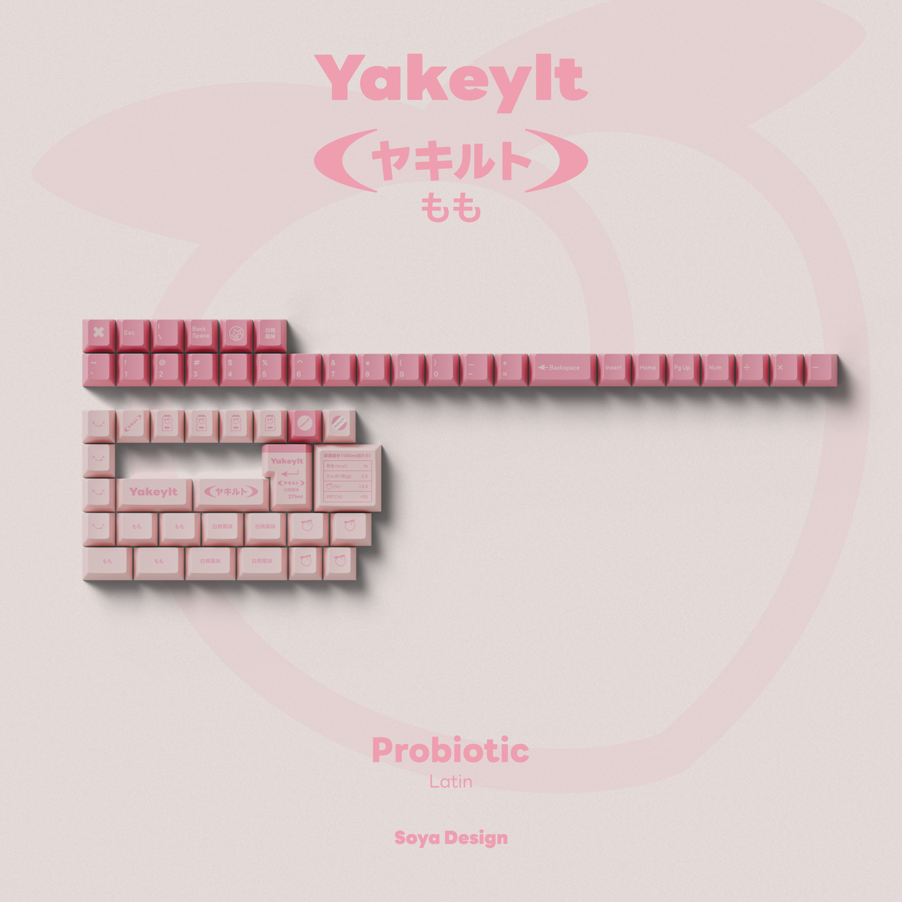 TUT Yakeylt Peach Keycaps