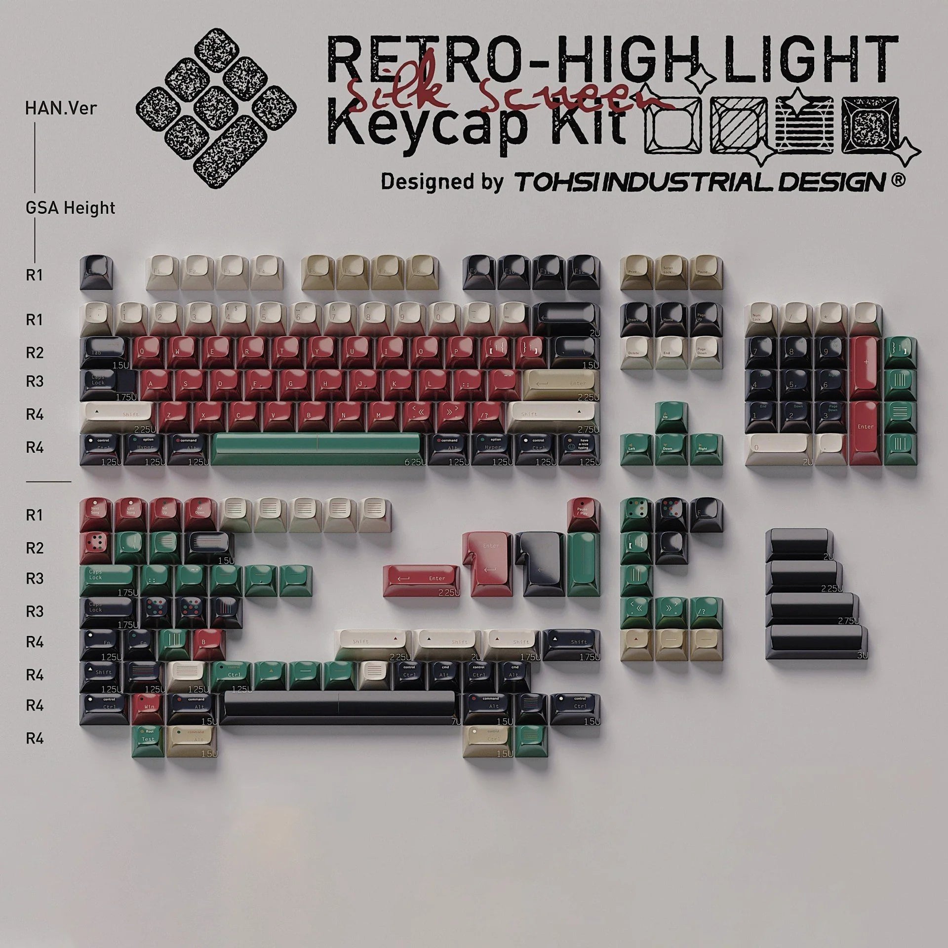 GSA Retro-High Light Keycaps