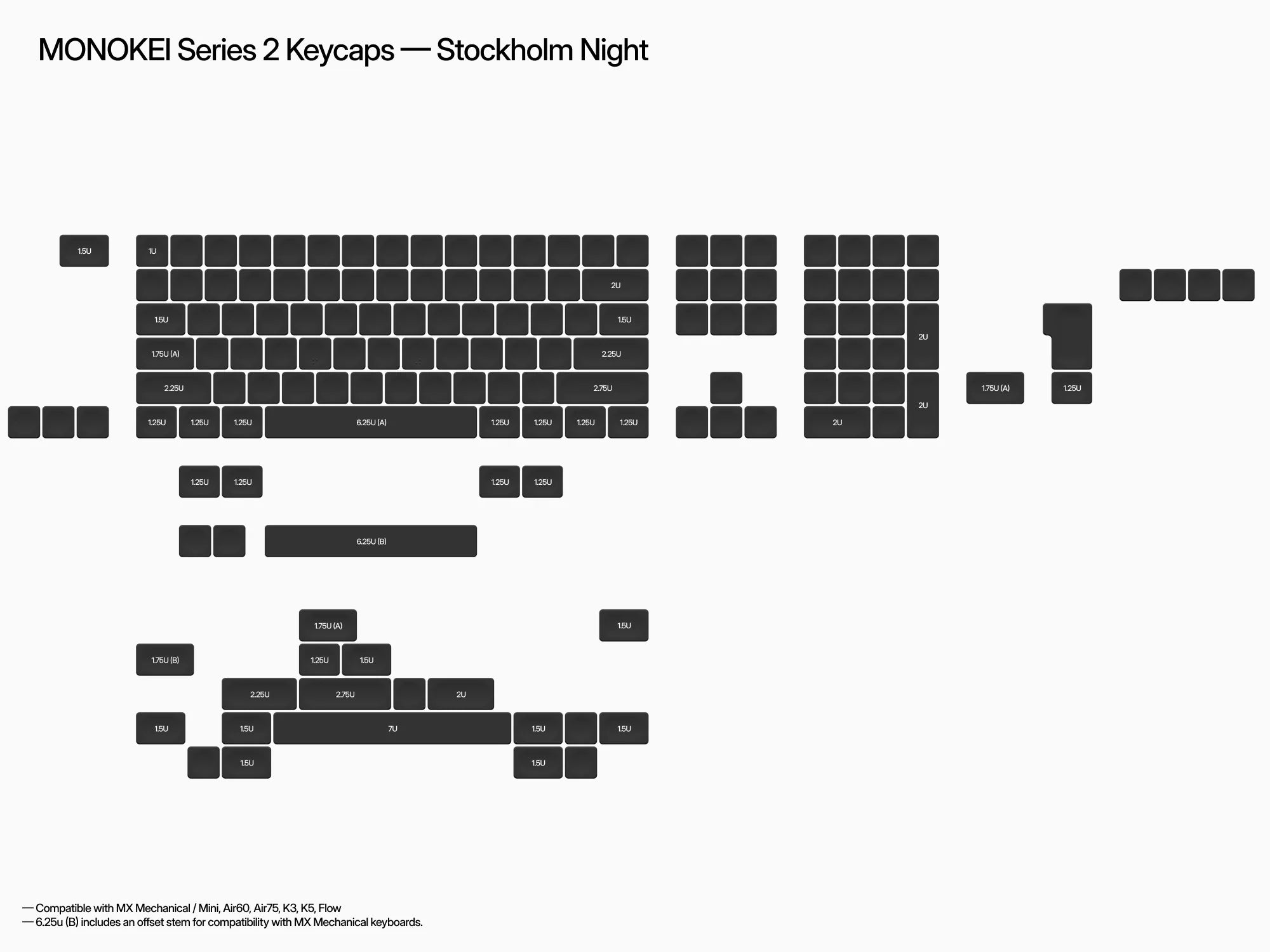 MONOKEI Series 2 Low Profile Keycaps