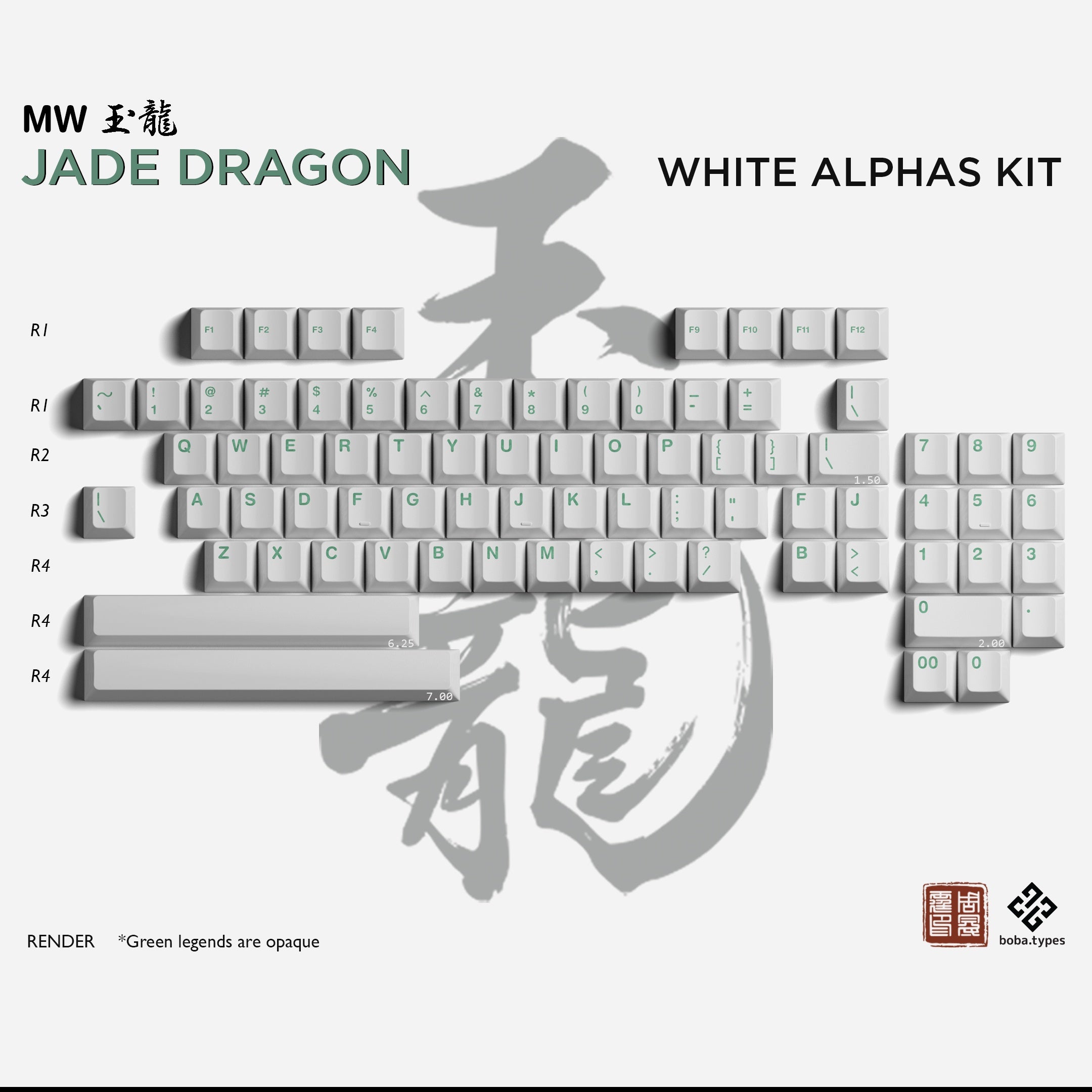MW Jade Dragon Keycaps