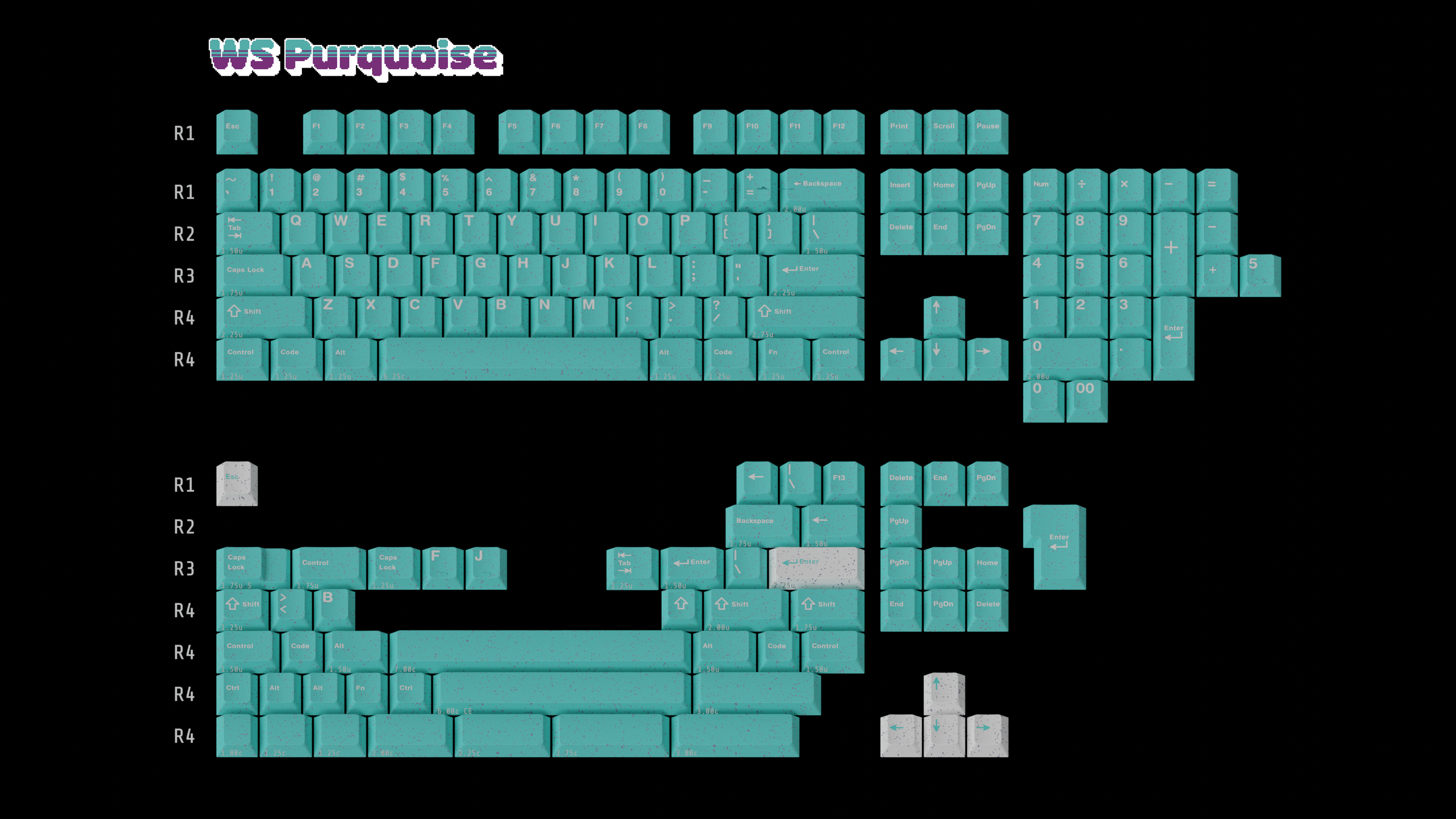 WS Purquoise Keycaps